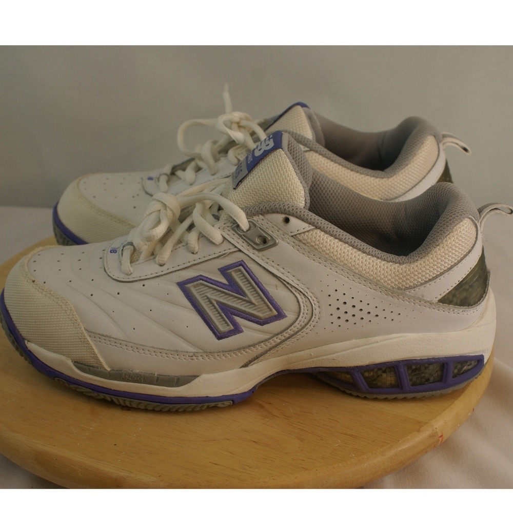New Balance 806 Tennis Shoes Mens 9.5 White Purple Athletic Sneakers WC806W